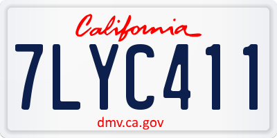 CA license plate 7LYC411
