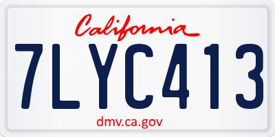 CA license plate 7LYC413