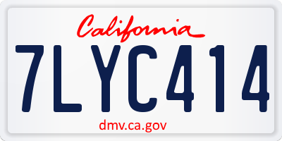 CA license plate 7LYC414