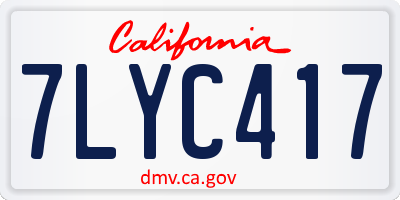 CA license plate 7LYC417