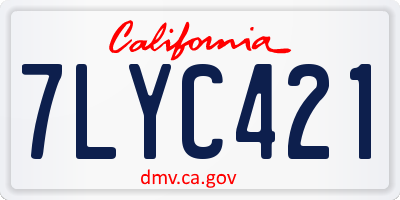 CA license plate 7LYC421