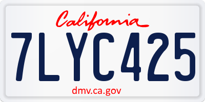 CA license plate 7LYC425