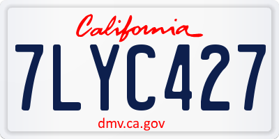 CA license plate 7LYC427