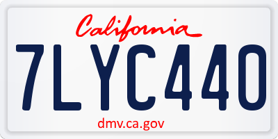 CA license plate 7LYC440