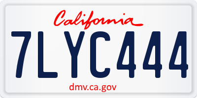 CA license plate 7LYC444