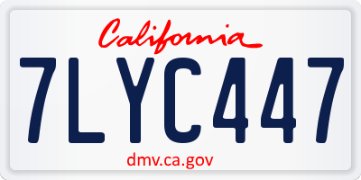 CA license plate 7LYC447
