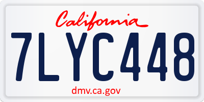 CA license plate 7LYC448