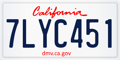 CA license plate 7LYC451