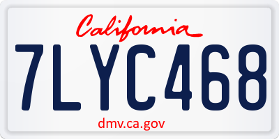 CA license plate 7LYC468