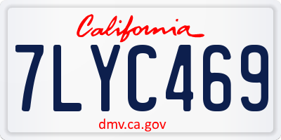 CA license plate 7LYC469
