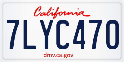 CA license plate 7LYC470