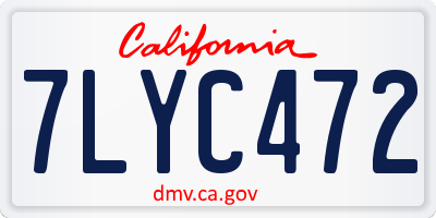 CA license plate 7LYC472