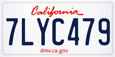 CA license plate 7LYC479