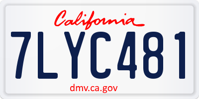 CA license plate 7LYC481
