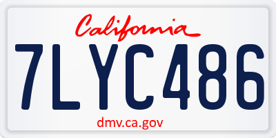 CA license plate 7LYC486