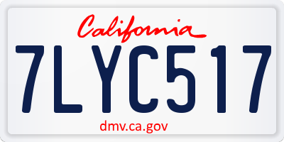 CA license plate 7LYC517