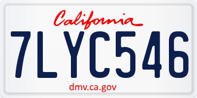 CA license plate 7LYC546