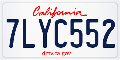 CA license plate 7LYC552