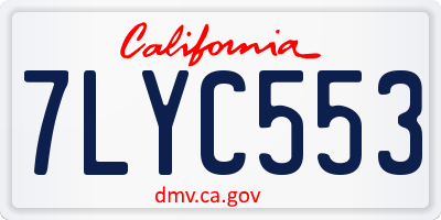 CA license plate 7LYC553