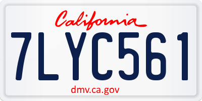 CA license plate 7LYC561