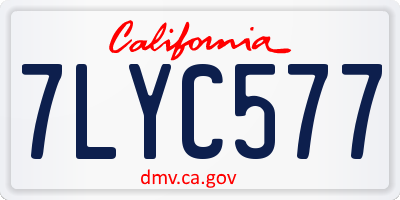 CA license plate 7LYC577