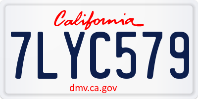 CA license plate 7LYC579