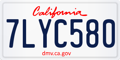 CA license plate 7LYC580