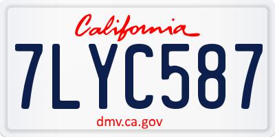 CA license plate 7LYC587