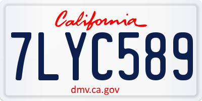CA license plate 7LYC589
