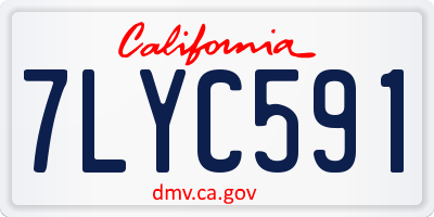 CA license plate 7LYC591