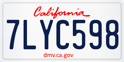 CA license plate 7LYC598