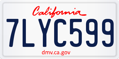 CA license plate 7LYC599