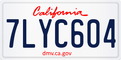 CA license plate 7LYC604