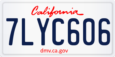 CA license plate 7LYC606
