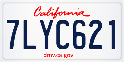 CA license plate 7LYC621