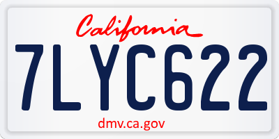 CA license plate 7LYC622