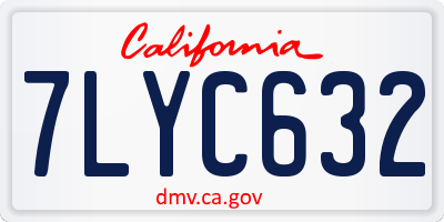 CA license plate 7LYC632