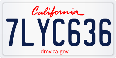 CA license plate 7LYC636