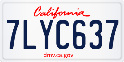 CA license plate 7LYC637