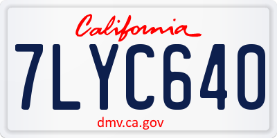 CA license plate 7LYC640