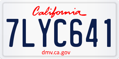 CA license plate 7LYC641