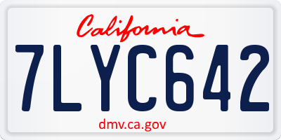 CA license plate 7LYC642