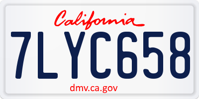 CA license plate 7LYC658