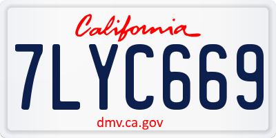 CA license plate 7LYC669