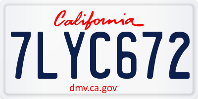 CA license plate 7LYC672