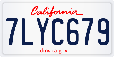 CA license plate 7LYC679