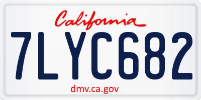 CA license plate 7LYC682