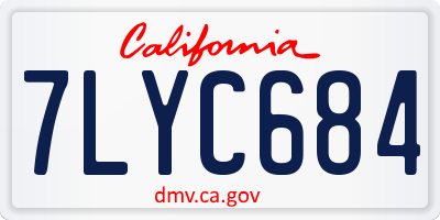 CA license plate 7LYC684