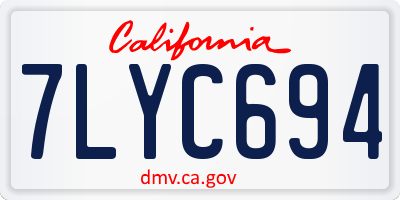 CA license plate 7LYC694
