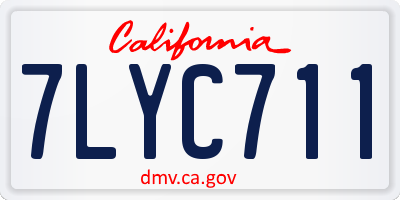 CA license plate 7LYC711